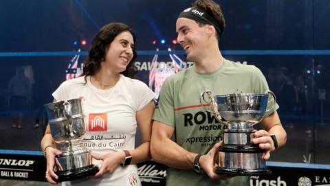 Paul Coll and Nour El Sherbini at the 2021 British Open in Hull