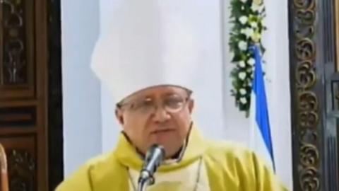Screengrab of live feed of Mass at cathedral in Matagalpa