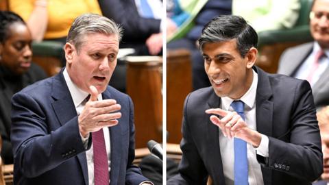 Sir Keir Starmer and Rishi Sunak during Prime Minister's Questions