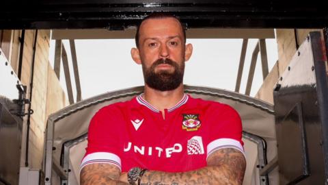 Steven Fletcher in Wrexham shirt