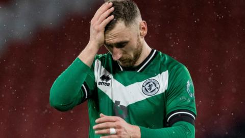 Dundee United's Louis Moult is left disappointed