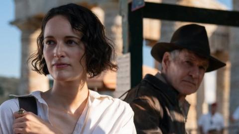 Phoebe Waller Bridge and Harrison Ford in Indiana Jones and the Dial of Destiny