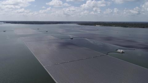 Floating solar farm in northeastern Thailand