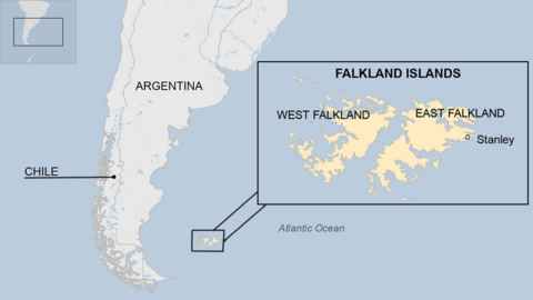 map of the Falkland Islands