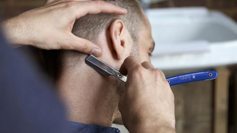 Man having haircut