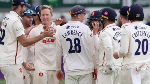 Essex celebrate taking wicket