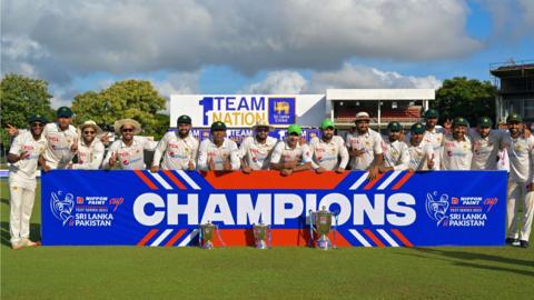 Pakistan with the Test series trophy