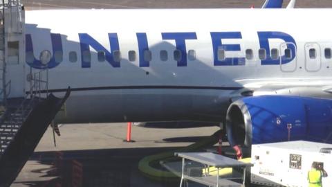 The United Airlines Boeing 787-800 involved in Friday's incident at Medford airport
