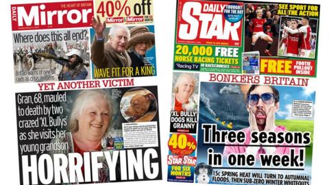 Daily Mirror and Daily Star front pages
