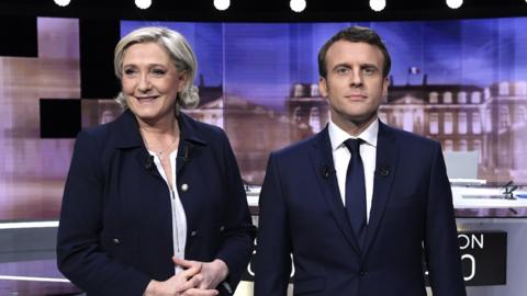 President Macron and Marine Le Pen