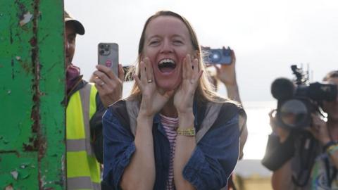 Emily Eavis leads the countdown to the gates at Glastonbury 2023 opening