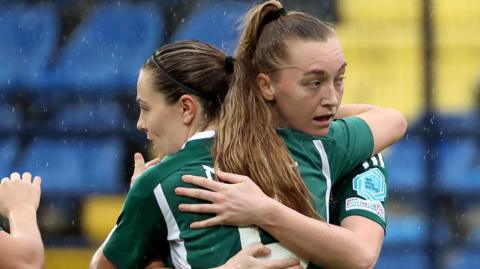 Lauren Wade celebrates scoring