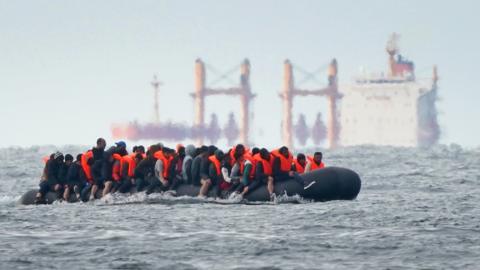 People thought to be migrants cross the Channel in August