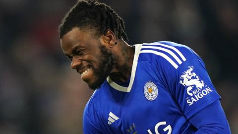 Leicester's Stephy Mavididi celebrates scoring