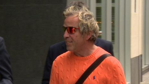 Mick Djurberg outside a court in 2017