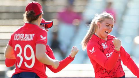 England's Sarah Glenn celebrates a wicket against Pakistan