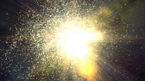 Explosion in space representing the big bang.