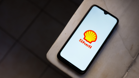 Shell logo on a mobile phone app