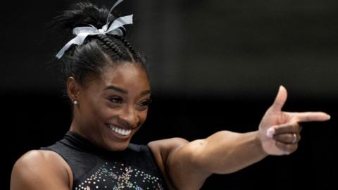 Simone Biles competing during the 2023 US Championship