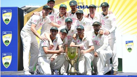 Australia with the Test series trophy