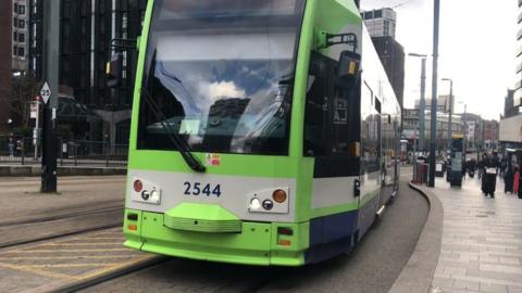 File image of a green Croydon tram