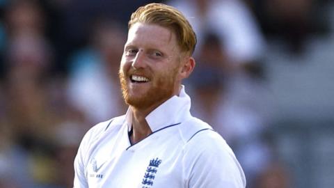 Ben Stokes smiling during England's Test match against South Africa
