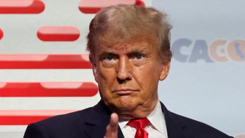 Donald Trump at a California Republican Party convention in Anaheim, 29 September 2023