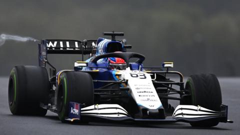 George Russell of Great Britain driving for Williams