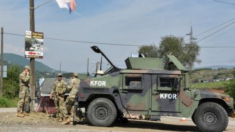 Kfor patrol on Kosovo border in 2022