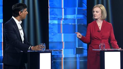 Rishi Sunak and Liz Truss at the ITV debate