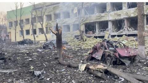 the destroyed Mariupol children"s hospital