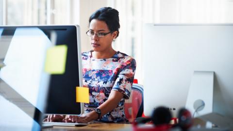 Woman working in an office