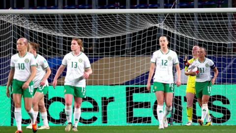 Republic of Ireland players after the game's only goal