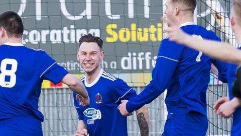 Cove Rangers' Mitch Megginson celebrates