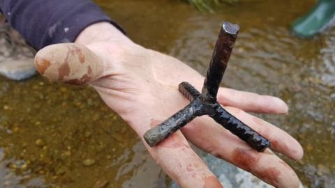 A spike found on the lane