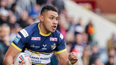 David Fustitu'a scored a hat-trick for Leeds Rhinos on his 150th career appearance
