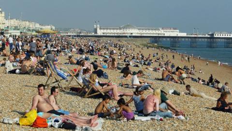 people on brighton beach