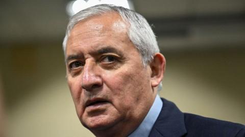 Otto Perez Molina gestures before listening to his sentence during a hearing at the court in Guatemala City on December 7, 2022.