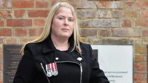 Rebecca Rigby, the widow of murdered Fusilier Lee Rigby, and son Jack