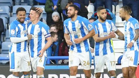 Huddersfield celebrate scoring