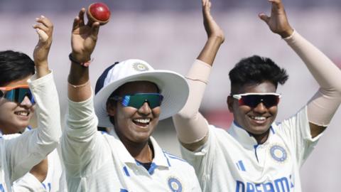 Deepti Sharma celebrates five-wicket haul