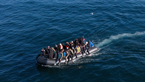 People crossing the English Channel on a small boat on 6 March, 2024