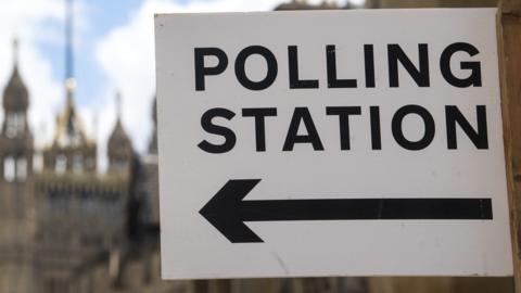 Polling station sign