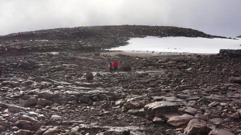 Barren land where Icleand's Okjokull glacier once stood