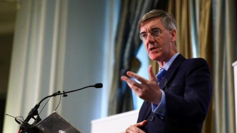 Sir Jacob Rees-Mogg speaking at Conservative conference