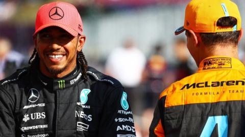 Lewis Hamilton and Lando Norris after Hungarian GP qualifying