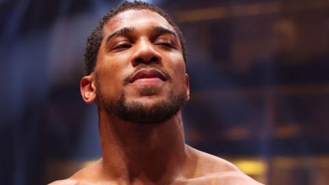 A close up of Anthony Joshua after his win over Francis Ngannou