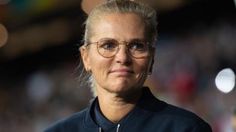 Sarina Wiegman during the victory over Nigeria