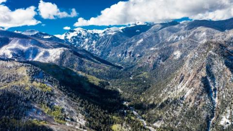 Aerial view of San Juan mountains in Colorado