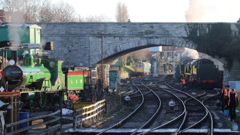 The London and South Western Railway T3 at Swanage Railway Station